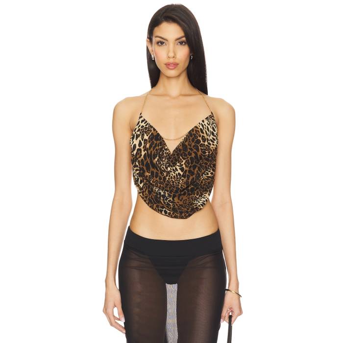 Superdown 【 Kaylin Halter Top Women Leopard 】 レディース ヒョウ柄 レオパード|スニケス