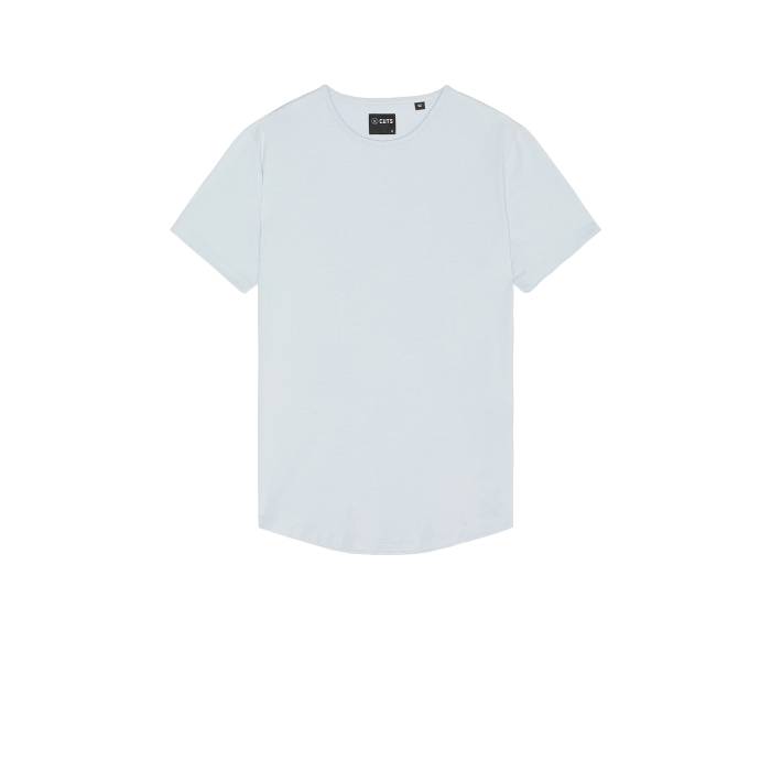Cuts 【 Ao Curve Hem Tee Men Oxford Blue 】 Tシャツ メンズファッション トップス Tシャツ カットソー メンズ オックスフォード 青色 ブルー
