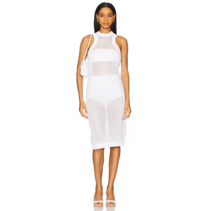 スサナモナコ Susana Monaco 【 Netting Racer Tank Dress Women Sugar 】 貯蔵タンクいの一番 お召しもの レディース