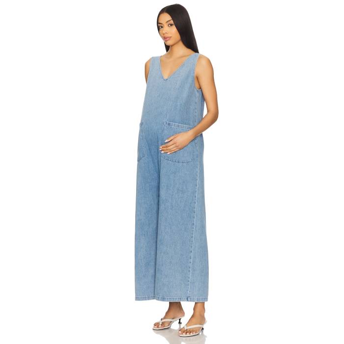 Bumpsuit 【 Oversized Denim Jumpsuit Women Medium Blue Wash 】 デニム ジャンプスーツ レディースファッション その他 レディース 青色 ブルー