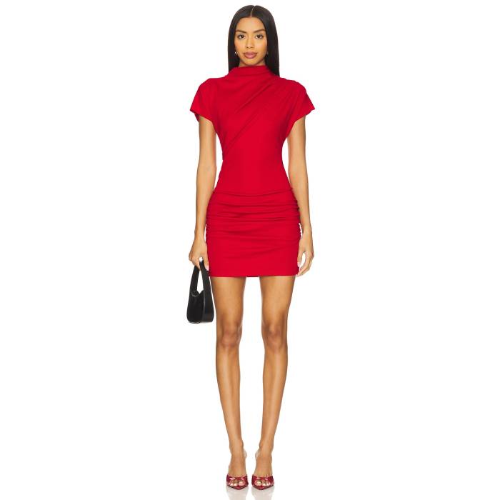 Line & Dot 【 X Revolve Archer Draped Mini Dress Women Red 】 ドレス レディース Red 赤・レッド|スニケス