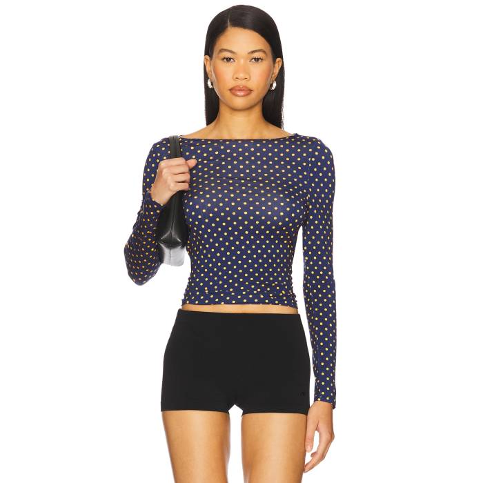 Miaou 【 Amelia Top Women Polka Dot 】 レディースファッション トップス Tシャツ カットソー レディース