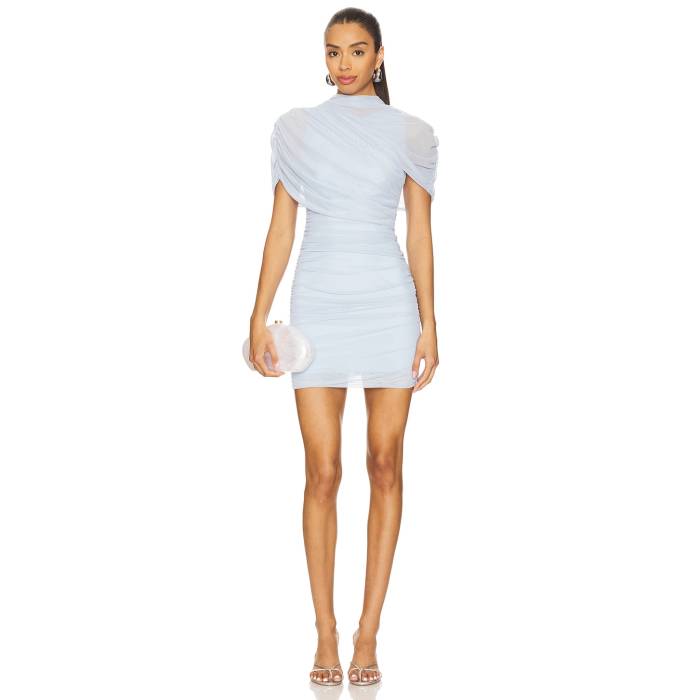 アマンダアプリチャード Amanda Uprichard 【 X Revolve Evianna Dress Women Baby Blue 】 ドレス レディースファッション ドレス レディース 青色 ブルー