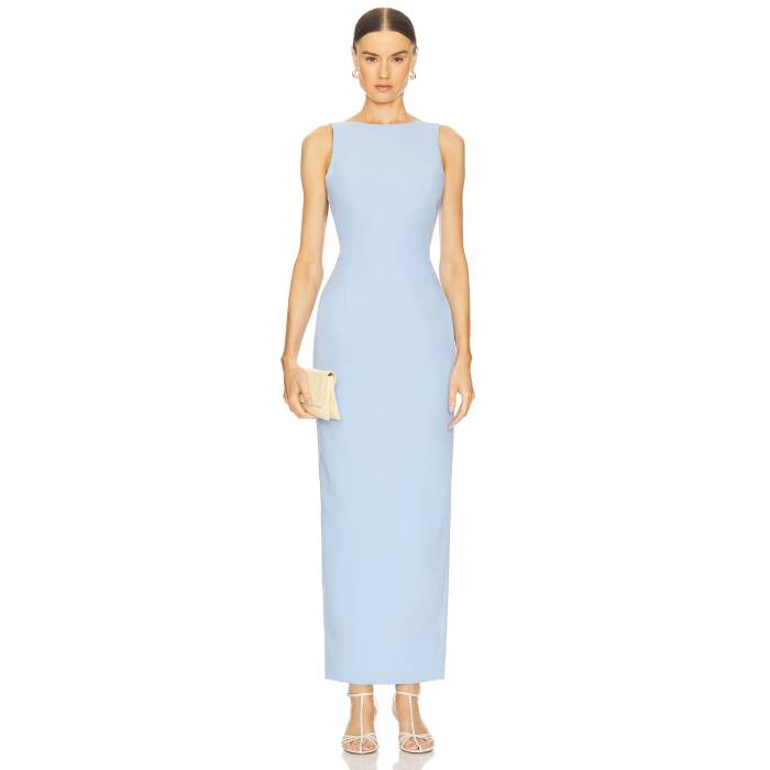アマンダアプリチャード Amanda Uprichard 【 Marbella Maxi Dress Women Baby Blue 】 お召しもの レディース 青碧 青色 ドレス-レディースファッション