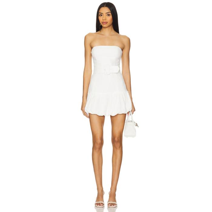 アマンダアプリチャード Amanda Uprichard 【 Yvette Bubble Dress Women White 】 バブル ドレス レディースファッション ドレス レディース 白色 ホワイト