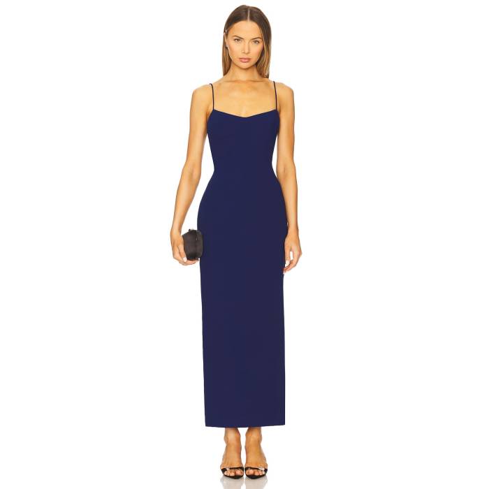 アマンダアプリチャード Amanda Uprichard 【 Lawrence Maxi Dress Women Navy 】 お召しもの レディース 紺色 米国海軍 レディースファッション-ドレス