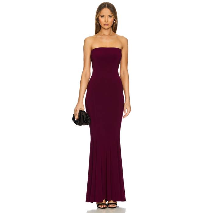 Norma Kamali 【 X Revolve Strapless Fishtail Gown Women Plum 】 レディースファッション ドレス レディース