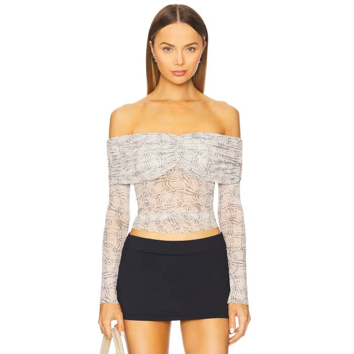 Afrm 【 Lilith Top Women Lace Plaid 】 レディース