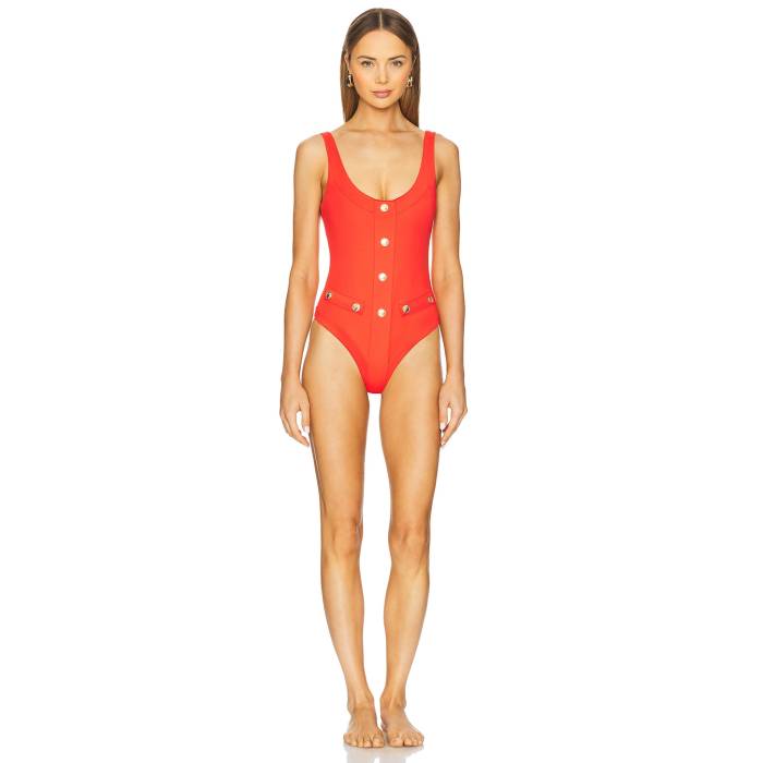 Caroline Constas 【 Sailor One Piece Women Fiery Red 】 レディースファッション 水着 レディース Red 赤・レッド
