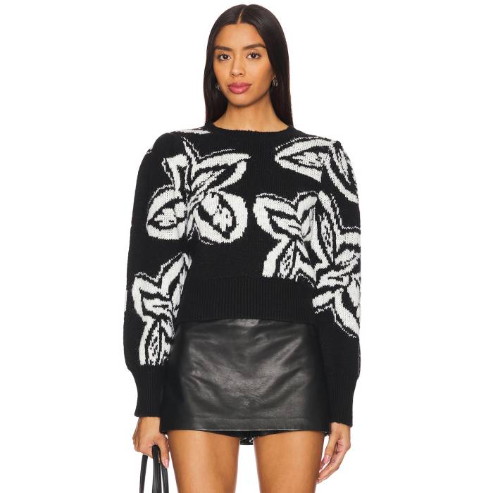 525 【 Savannah Floral Jacquard Crew Neck Pullover Women Black Multi 】 クルー レディースファッション トップス ニット セーター その他 レディース 黒色 ブラック 25,550円
