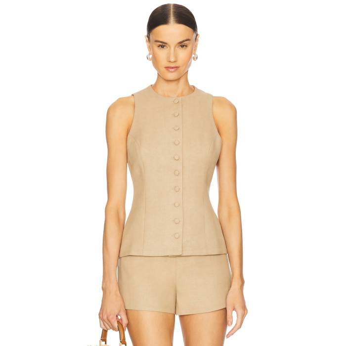 フェイスフルザブランド Faithfull The Brand 【 Eveline Vest Women Caramel 】 ベスト レディースファッション コート ジャケット レディース