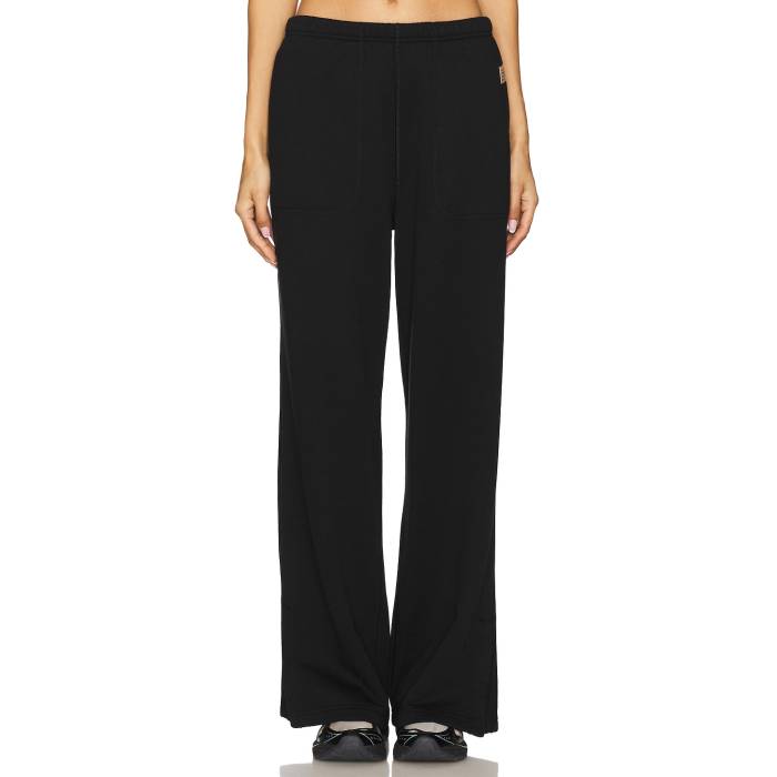 Lunya 【 Women Immersed Black 】 Silksweats・ス・ス・ス Midweight Reversible Straight Leg Pant レディースファッション ボトムス パンツ レディース 黒色 ブラック