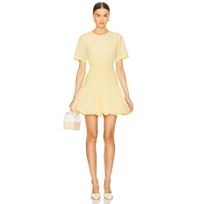 Simkhai 【 Libbie Short Sleeve Mini Dress Women Buttercream 】 Sleeve スリーブ ドレス レディースファッション ドレス レディース
