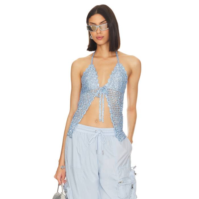 Lovers And Friends 【 Arian Halter Tie Top Women Periwinkle Blue 】 ネクタイ レディース 青色 ブルー｜スニケス