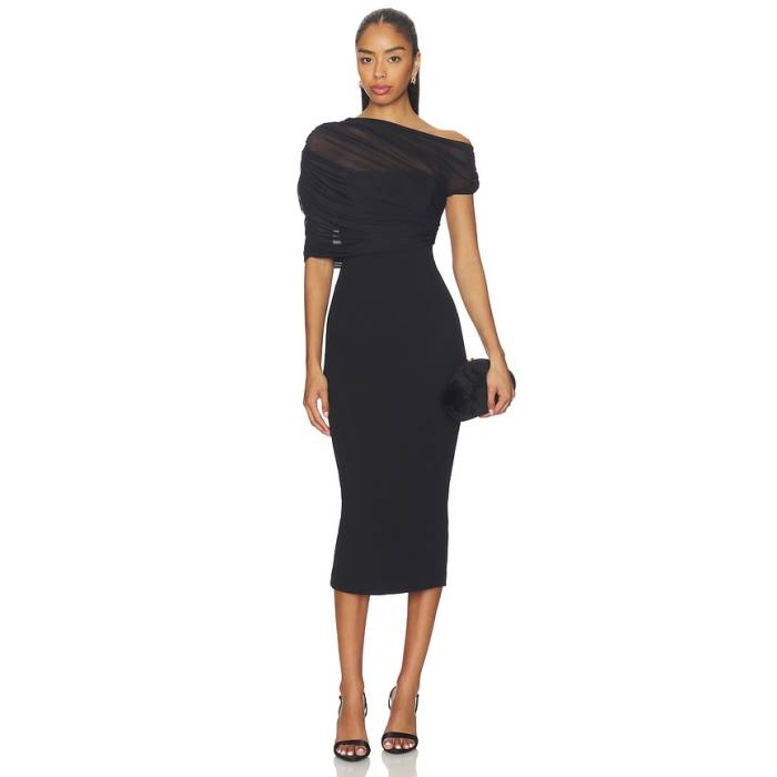 Seroya 【 Selma Midi Dress Women Black 】 御召しもの レディース 黒いこと 黒いこと