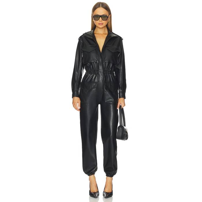 Norma Kamali 【 Turtleneck Cargo Jumpsuit Women Black 】 カーゴ ジャンプスーツ レディース 黒色 ブラック|スニケス