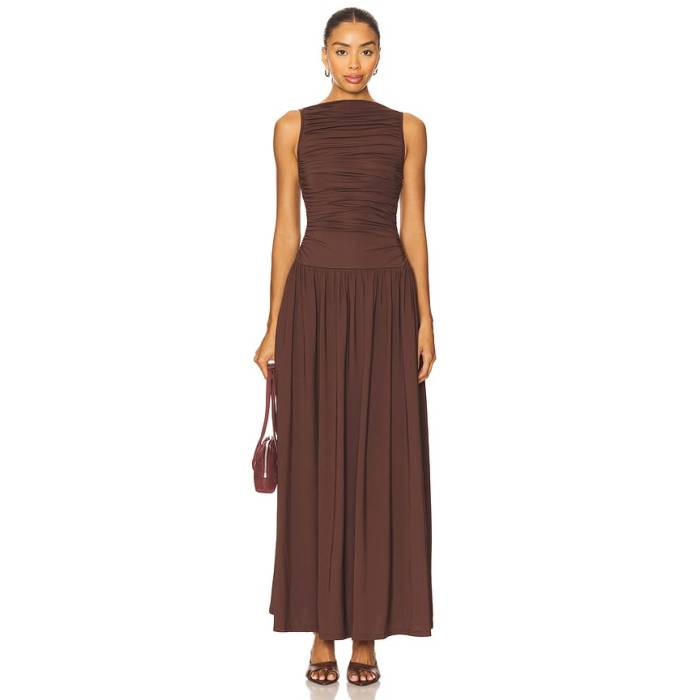Nia 【 Clea Dress Women Espresso 】 御召しもの レディース
