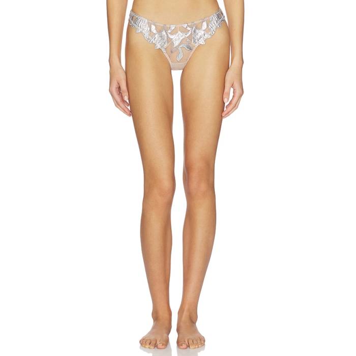 フルールドゥマル Fleur Du Mal 【 Foil Lily Embroidery Thong Women Platinum 】 レディース Platinum プラチナム