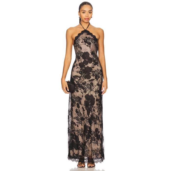 Cara Cara 【 Andes Dress Women Black Chantilly Lace 】 御召しもの レディース 黒いこと 黒いこと