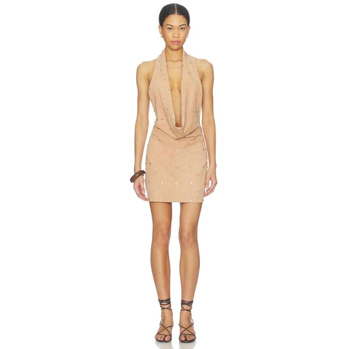 Understated Leather 【 Liv Studded Dress Women Dusty Coral 】 御召しもの レディース