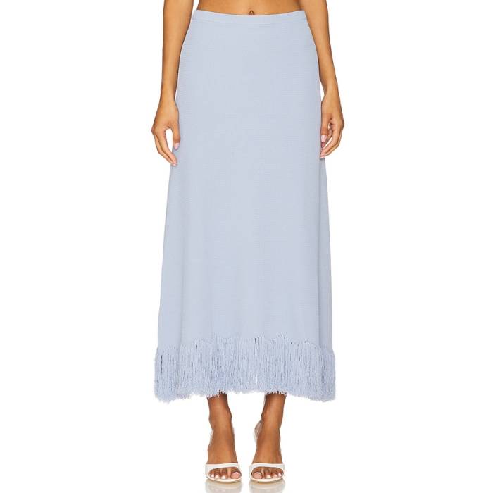 Clea 【 Clarissa Fringe Knit Skirt Women Vista Blue 】 編み物 レディース 青碧 青碧