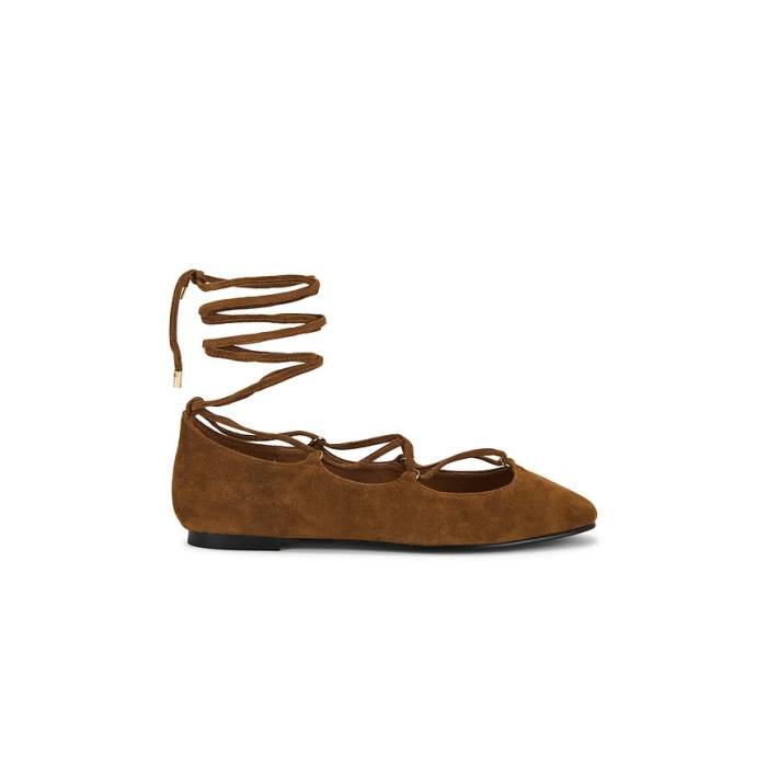メイドウェル Madewell 【 Greta Lace Up Flat Women Warm Chestnut Suede 】 レディース ウォーム スエード・スウェード