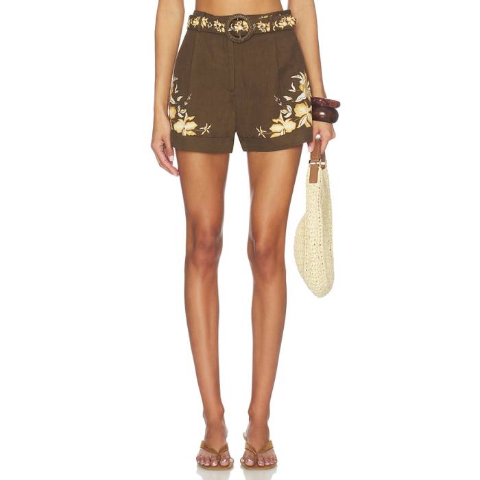 Hemant And Nandita 【 Shorts With Buckle Belt Women Brown 】 ショーツ バックル ベルト レディース 茶色 ブラウン