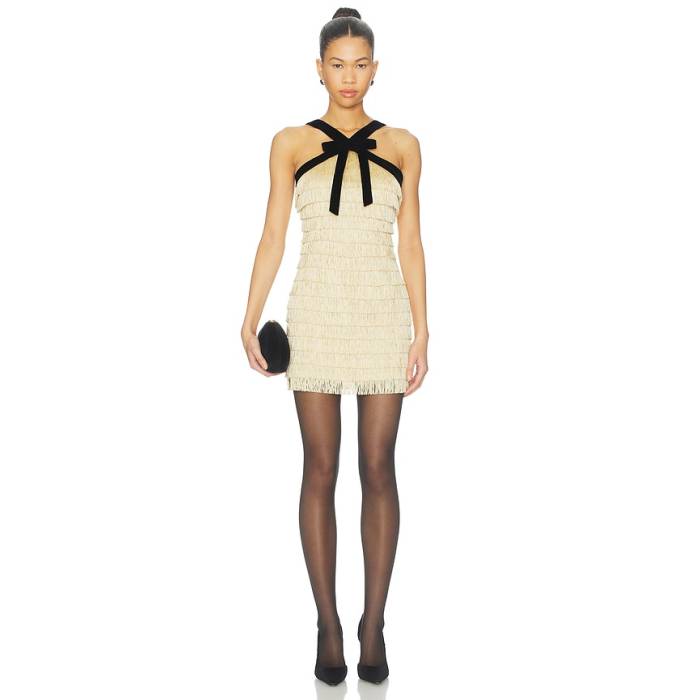 Maude Club 【 Autumn Dress Women Gold Fringe 】 秋季 お召しもの レディース ゴールド