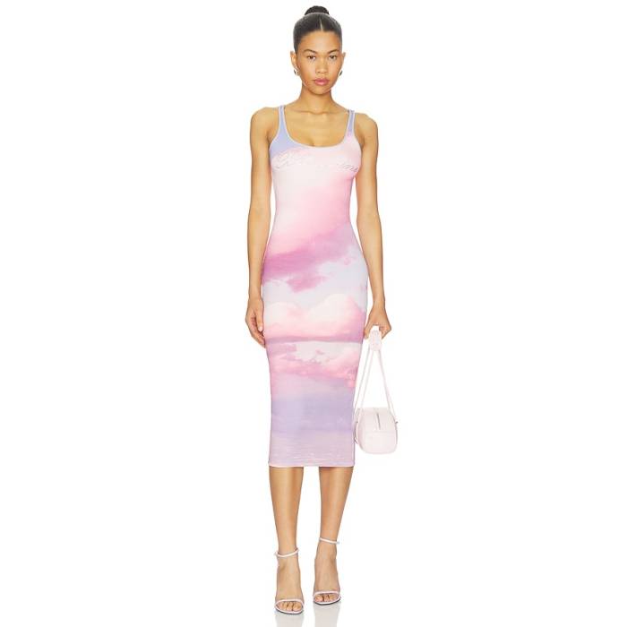Blumarine 【 Print Jersey Dress Women Dusty Lavender \u0026Amp; Wild 】 ティーシャツ 御召しもの レディース wild ワイルド