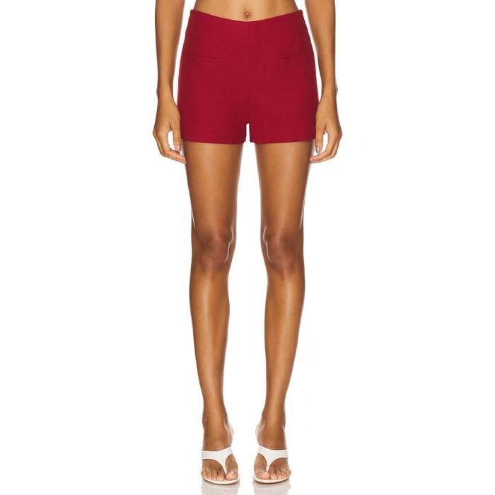 フェイスフルザブランド Faithfull The Brand 【 Florine Mini Shorts Women Deep Red 】 さる股引き レディース ディープ Red 赤・赤いこと