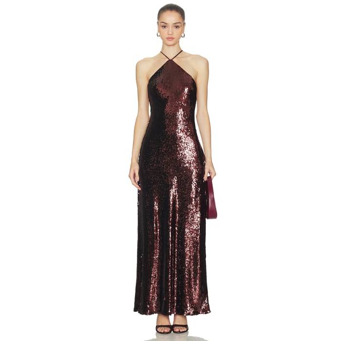 Line \u0026 Dot 【 Hollis Maxi Dress Women Brown 】 お召しもの レディース 赤銅色 赤銅色