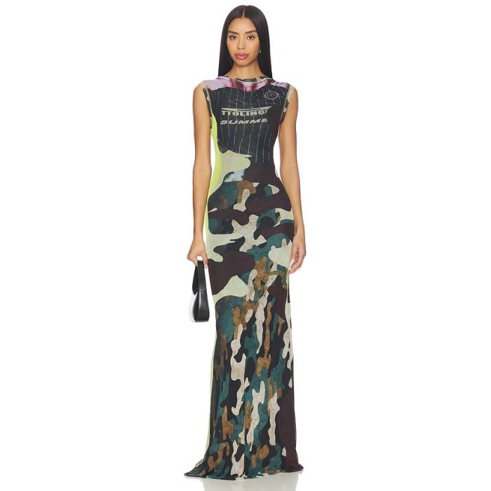 Ottolinger 【 Mesh Maxi Gown In Morph Camo Women Print 】 家鴨柄 レディース