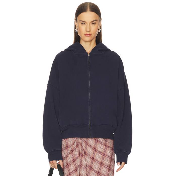 Grlfrnd 【 Zip Hoodie Women Navy 】 ジップフーディー レディース 紺色 米国海軍