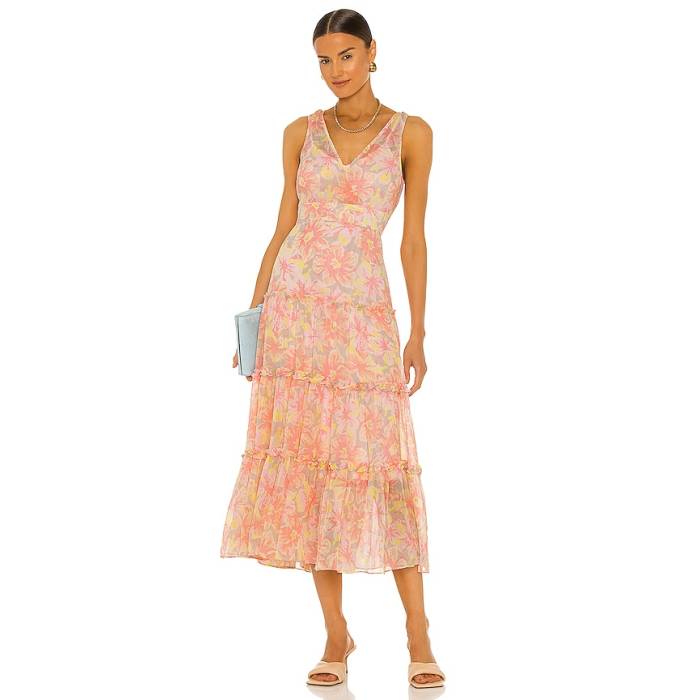 Likely 【 Rachel Dress Women Peach Multi 】 お召しもの レディース