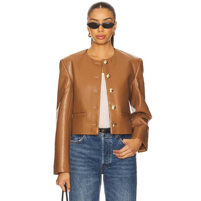 Anine Bing 【 Amber Jacket Women Cognac Recycled Leather 】 Jacket 上衣 レディース なめし革