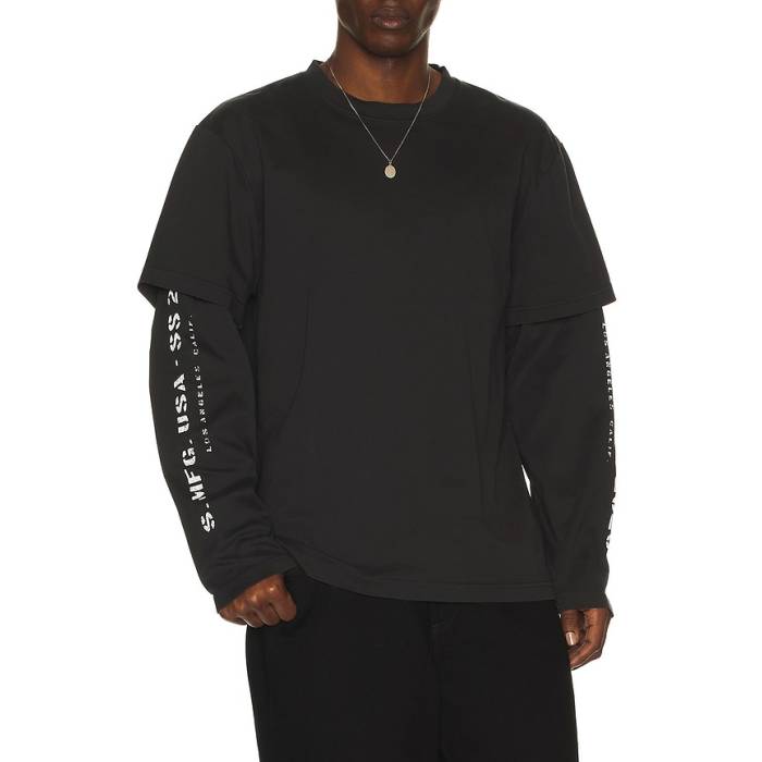 Stampd 【 S26 Double Layered Long Sleeve Relaxed Tee Men Charcoal 】 Sleeve スリーブ Tシャツ メンズ チャコール|スニケス