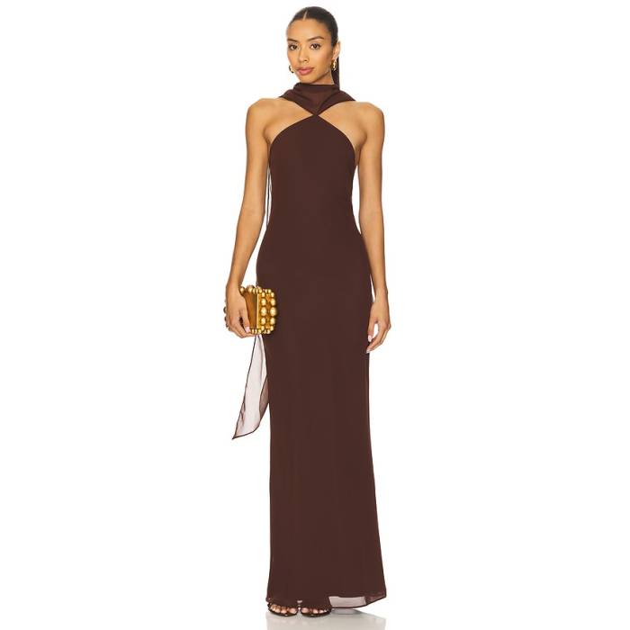 アマンダアプリチャード Amanda Uprichard 【 Ashton Maxi Dress Women Cocoa 】 お召しもの レディース