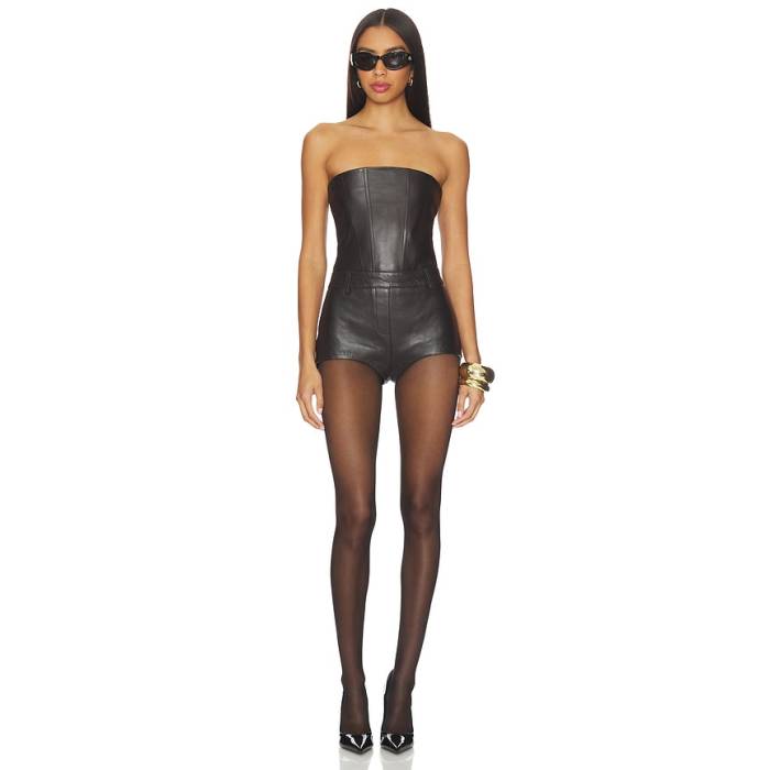Retrofete 【 Pernille Leather Romper Women Tobacco 】 なめし革 ロンパース レディース 紙巻きタバコ