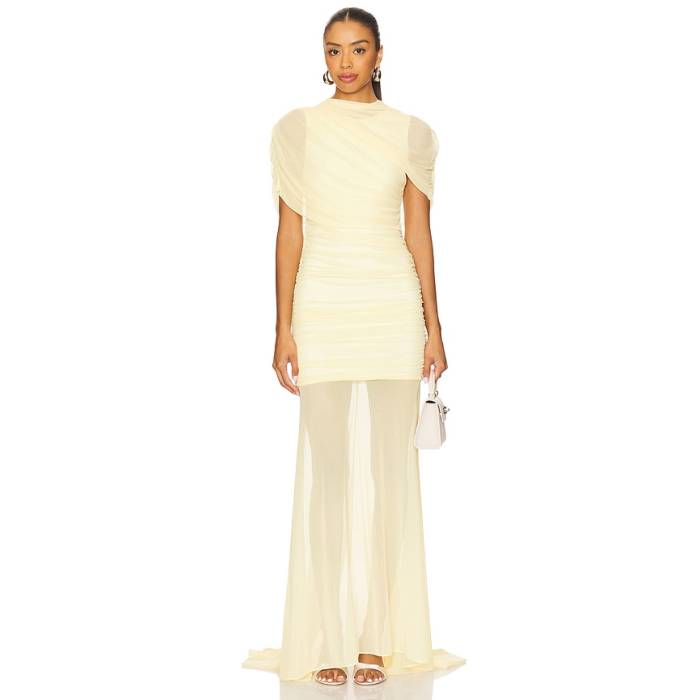 アマンダアプリチャード Amanda Uprichard 【 X Revolve Evianna Gown Women Cornsilk 】 レディース