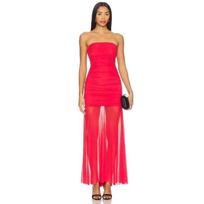 アマンダアプリチャード Amanda Uprichard 【 Leo Dress Women Cherry Red 】 ドレス レディース Red 赤・レッド|スニケス