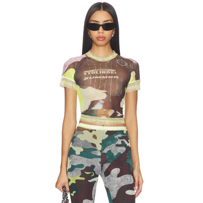 Ottolinger 【 Mesh Otto T-Shirt In Morph Camo Women Print 】 プルオーバー 間鴨柄 レディース
