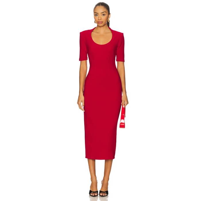 Nookie 【 Blair Midi Dress Women Red 】 お召しもの レディース Red 赤・赤いこと