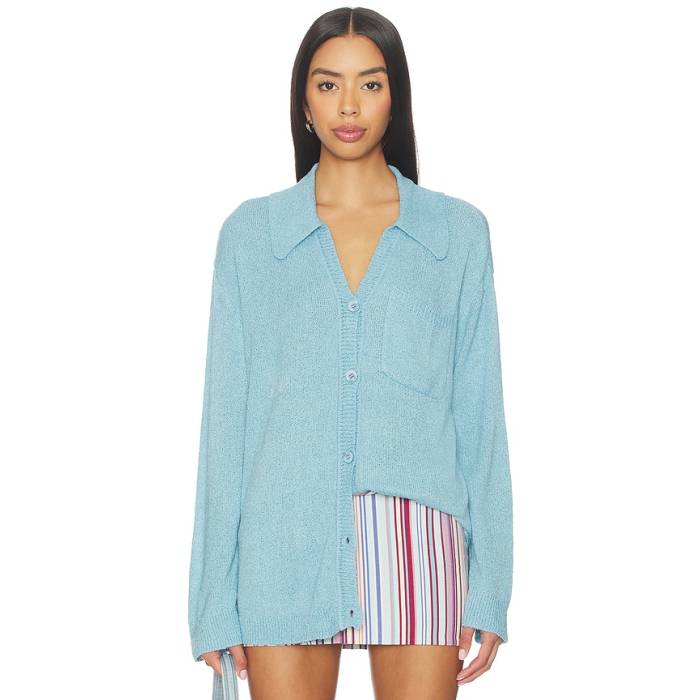ショウミーユアムームー Show Me Your Mumu 【 Sonny Sweater Women Blue Lagoon Knit 】 調教師 レディース 青味 青み 編み物
