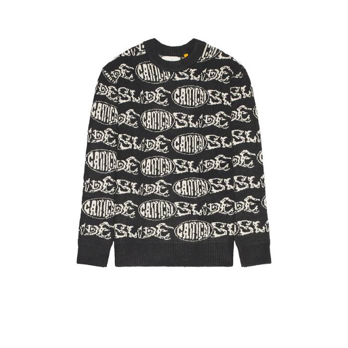 Critical Slide 【 Madness Crew Knit Sweater Men Black 】 マッドネス 労働者の一団 編み物 調教師 メンズ 黒いこと 黒いこと