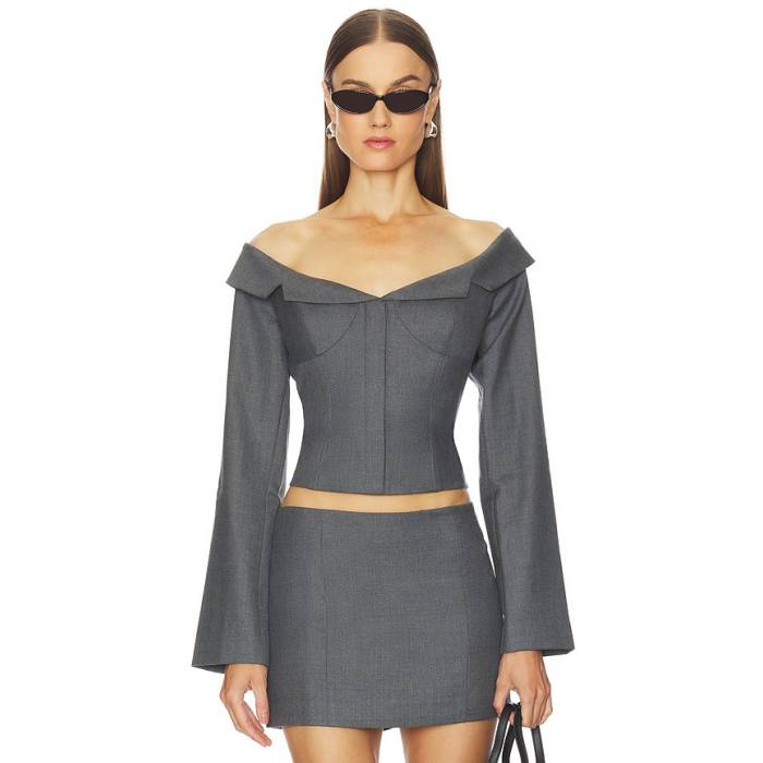 Camila Coelho 【 Arden Top Women Charcoal 】 レディース 濃灰色