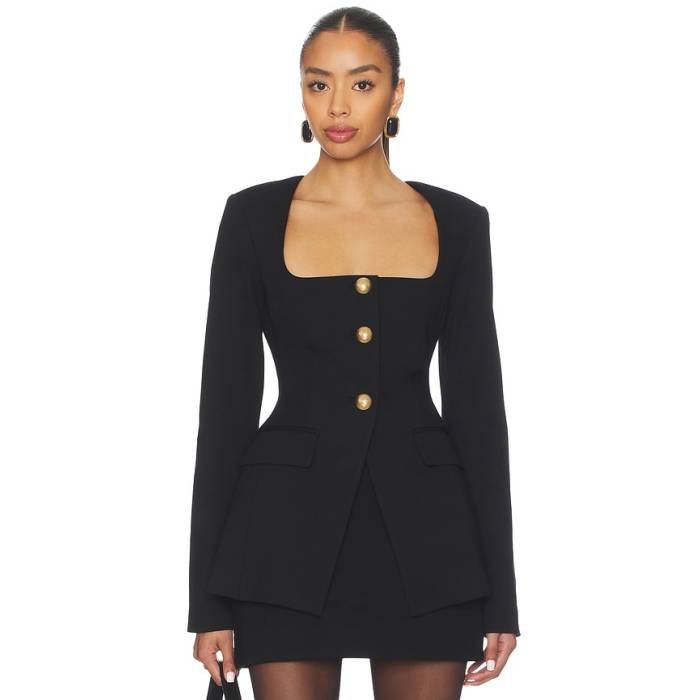 グッドアメリカン Good American 【 Soft Stretch Ponte Sculpted Blazer Women Black001 】 ブレイザー レディース|スニケス