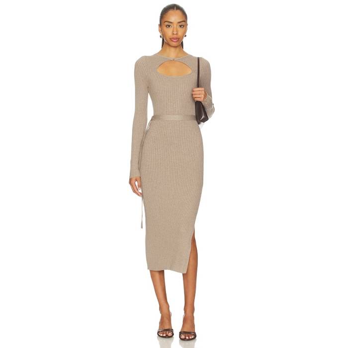 Hevron 【 Asher Dress Women Stone Melange 】 御召しもの レディース