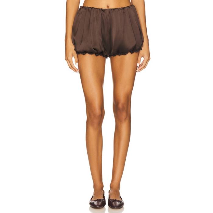 Seroya 【 Misha Short Women Slate Brown \u0026Amp; Black Lace 】 レディース 赤銅色 赤銅色 黒いこと 黒いこと