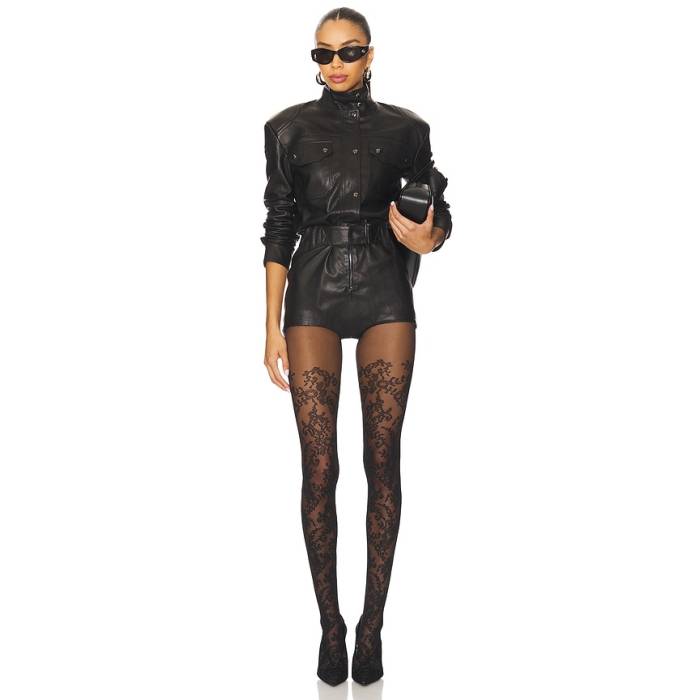 Magda Butrym 【 Leather Romper Women Black 】 なめし革 ロンパース レディース 黒いこと 黒いこと