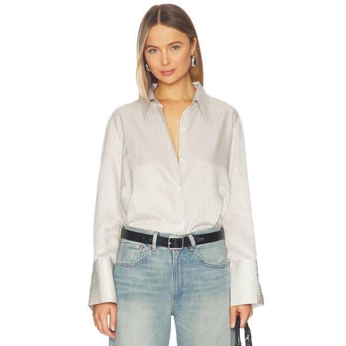 シチズンズオブヒューマニティ Citizens Of Humanity 【 Camilia Shirt Women Sandstone Stripe 】 レディース Stripe 縞模様